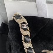 Chanel Flap Bag Shearling Lambskin & Gold-Tone Metal Black AS2240 Size 21.5 cm - 4
