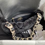 Chanel Flap Bag Shearling Lambskin & Gold-Tone Metal Black AS2240 Size 21.5 cm - 2