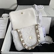 Chanel Flap Bag Shearling Lambskin & Gold-Tone Metal White AS2240 Size 21.5 cm - 6