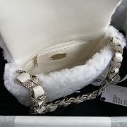 Chanel Flap Bag Shearling Lambskin & Gold-Tone Metal White AS2240 Size 21.5 cm - 4