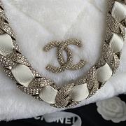 Chanel Flap Bag Shearling Lambskin & Gold-Tone Metal White AS2240 Size 21.5 cm - 3