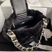 Chanel Shearling Bucket Bag Black AS2257 Size 16 x 18 x 12 cm - 3