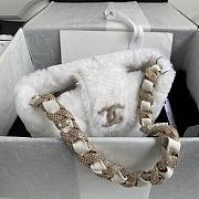 Chanel Shearling Bucket Bag White AS2257 Size 16 x 18 x 12 cm - 5