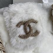Chanel Shearling Bucket Bag White AS2257 Size 16 x 18 x 12 cm - 6