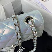 Chanel Small Classic Iridescent Light Blue Handbag A01116 Size 20 cm - 2