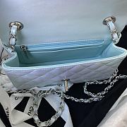 Chanel Small Classic Iridescent Light Blue Handbag A01116 Size 20 cm - 6