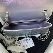 Chanel Small Classic Iridescent Light Grey Handbag A01116 Size 20 cm - 4