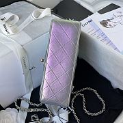 Chanel Small Classic Iridescent Light Grey Handbag A01116 Size 20 cm - 2