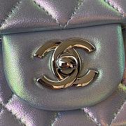 Chanel Small Classic Iridescent Light Grey Handbag A01116 Size 20 cm - 5