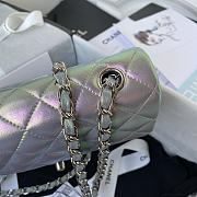 Chanel Small Classic Iridescent Light Grey Handbag A01116 Size 20 cm - 6