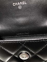 Chanel Card Holder With Jewel Hook Full Black AP2397 Size 11 cm - 2