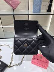 Chanel Card Holder With Jewel Hook Full Black AP2397 Size 11 cm - 4