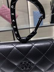 Chanel Card Holder With Jewel Hook Full Black AP2397 Size 11 cm - 6