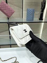 Chanel Card Holder With Jewel Hook White AP2397 Size 11 cm - 2