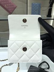Chanel Card Holder With Jewel Hook White AP2397 Size 11 cm - 3
