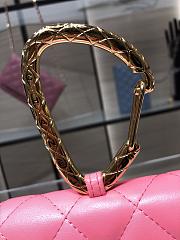Chanel Card Holder With Jewel Hook Pink & Gold-tone Metal AP2397 Size 11 cm - 2