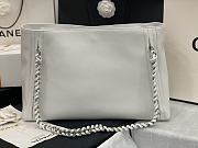 Chanel Soft Calfskin Shopping Bag Top Handle White AS8473 Size 42 cm - 3