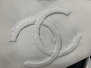Chanel Soft Calfskin Shopping Bag Top Handle White AS8473 Size 42 cm - 6
