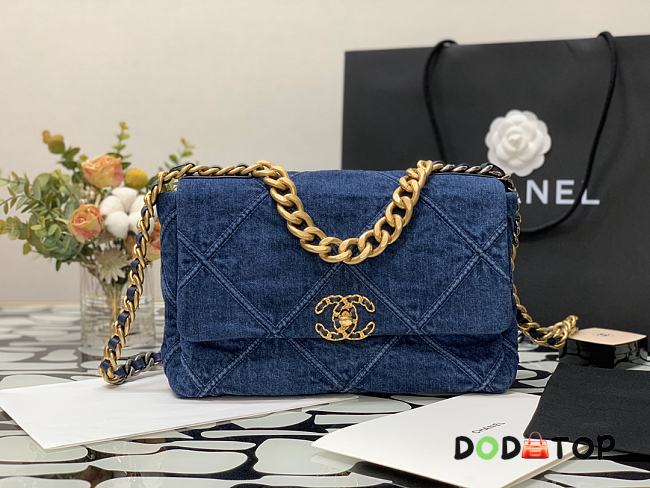 Chanel 19 Handbag Denim Fabric Size 26 cm - 1