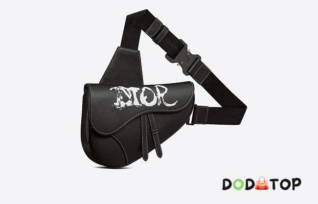 Dior And Peter Doig Saddle Bag Black Grain Calfskin Size 26 x 19 x 4.5 cm - 1