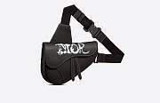 Dior And Peter Doig Saddle Bag Black Grain Calfskin Size 26 x 19 x 4.5 cm - 1
