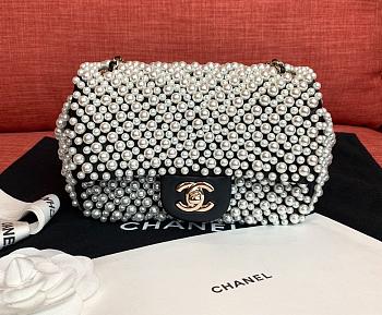 Chanel Pearl On Flap Bag AS0644 Size 20 x 15 x 6 cm