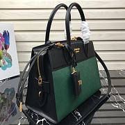 Prada Saffiano Leather Esplanade Bag Black/Green 1BA046 Size 30 x 22 x 14 cm - 6