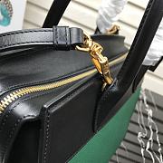 Prada Saffiano Leather Esplanade Bag Black/Green 1BA046 Size 30 x 22 x 14 cm - 4