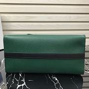 Prada Saffiano Leather Esplanade Bag Black/Green 1BA046 Size 30 x 22 x 14 cm - 2