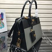 Prada Saffiano Leather Esplanade Bag Black/Gray 1BA046 Size 30 x 22 x 14 cm - 6