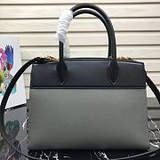 Prada Saffiano Leather Esplanade Bag Black/Gray 1BA046 Size 30 x 22 x 14 cm - 3