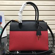 Prada Saffiano Leather Esplanade Bag Black/Red 1BA046 Size 30 x 22 x 14 cm - 5