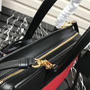 Prada Saffiano Leather Esplanade Bag Black/Red 1BA046 Size 30 x 22 x 14 cm - 3
