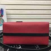Prada Saffiano Leather Esplanade Bag Black/Red 1BA046 Size 30 x 22 x 14 cm - 2