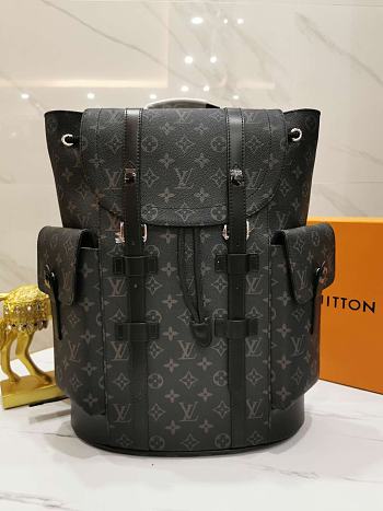 LV Christopher PM Backpack in Monogram Eclipse M41379 Size 34 × 47 x 13 cm