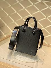 LV Petit Sac Plat Epi Leather Black M69575 Size 14 x 17 x 5 cm - 1