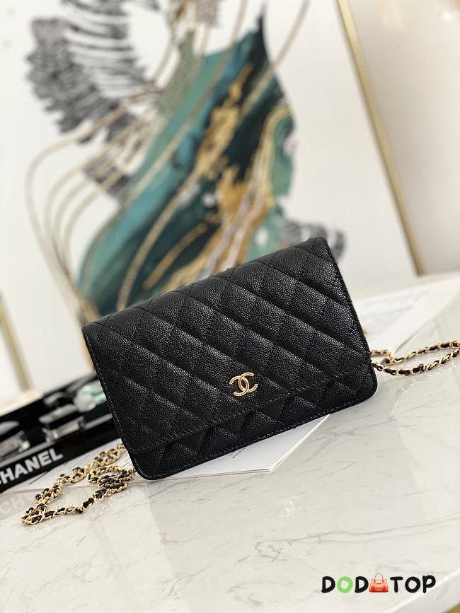 Chanel Wallet On Chain Black AP2298 Size 19.2 × 12.3 x 3.5 cm - 1