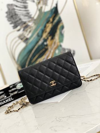 Chanel Wallet On Chain Black AP2298 Size 19.2 × 12.3 x 3.5 cm
