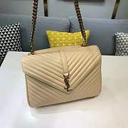 YSL Large College Tote Gold Metal Beige Leather 392738 32 x 20 x 8.5 cm - 1