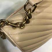 YSL Large College Tote Gold Metal Beige Leather 392738 32 x 20 x 8.5 cm - 4