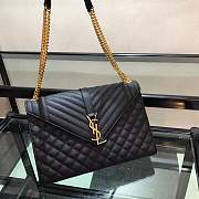 YSL Envelope Large Bag In Black Grain Leather Gold Metal Size 31 x 22 x 7,5 CM - 4