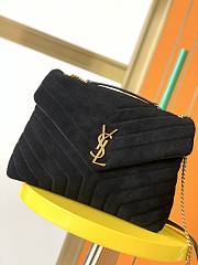YSL Loulou Medium Bag In Y-Quilted Suede Black 574946  - 1
