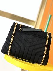 YSL Loulou Medium Bag In Y-Quilted Suede Black 574946  - 6