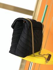 YSL Loulou Medium Bag In Y-Quilted Suede Black 574946  - 5
