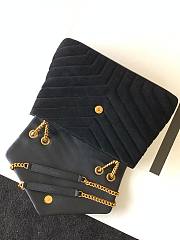 YSL Loulou Medium Bag In Y-Quilted Suede Black 574946  - 3