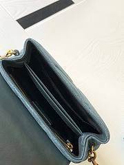 YSL Loulou Toy Bag In Y-Quilted Suede Blue 678401 Size 20 x 14 x 7 cm - 3
