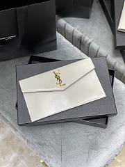 YSL Uptown Pouch In Smooth Leather White 565739 Size 27×16×2 cm - 1