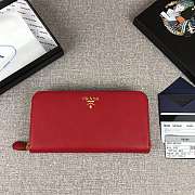 Prada Large Saffiano Leather Wallet Red 1ML506 Size 20 x 10 cm - 1