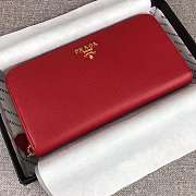 Prada Large Saffiano Leather Wallet Red 1ML506 Size 20 x 10 cm - 5
