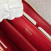 Prada Large Saffiano Leather Wallet Red 1ML506 Size 20 x 10 cm - 4
